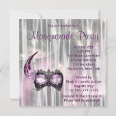 Invitation Bal masqué violet noir (Dos)