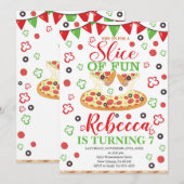 Invitation Balade Amusante Anniversaire, Pizza Anniversaire (Devant / Derrière)