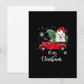 Invitation Balade de chien maltais Camion rouge Pyjama de Noë (Devant / Derrière)