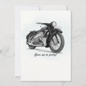 Invitation Balade en moto classique grise - 60 ans (Dos)