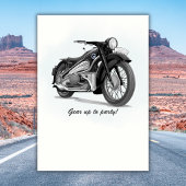 Invitation Balade en moto classique grise - 60 ans