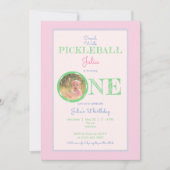 Invitation Balade en pintade rose Thème 1er anniversaire (Devant)