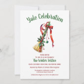 Invitation Balai de sorcière de solstice d'hiver de Yule au h (Devant)