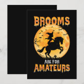 Invitation Balais pour les amateurs Sorcière à cheval Hallowe (Devant / Derrière)