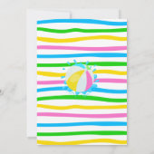 Invitation Balançoire à l'eau toboggan Anniversaire Pink Pool (Dos)