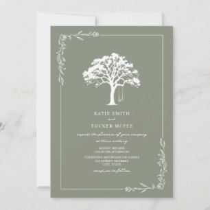 Invitation Balançoire d'arbre de forêt de boisland Vert sage