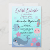 Invitation Balançoire sous l'océan de la mer filles Anniversa (Devant)