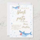 Invitation Balayage de la fête d'été de requin Anniversaire d (Devant)