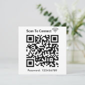 Invitation Balayage Wifi Pour Connecter Mot De Passe Code Qr (Debout devant)