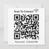 Invitation Balayage Wifi Pour Connecter Mot De Passe Code Qr (Devant)