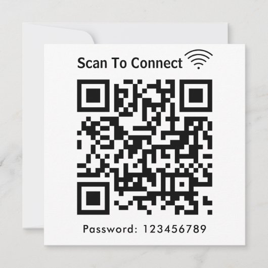 Invitation Balayage Wifi Pour Connecter Mot De Passe Code Qr (Devant)