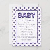 Invitation Balcon bébé | Baby shower violet royal violet (Devant)