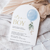 Invitation Balcon Bleu, Eucalyptus, Verdure, Baby shower