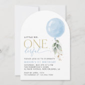 Invitation Balcon Bleu, Eucalyptus, Verdure, Premier Annivers (Devant)