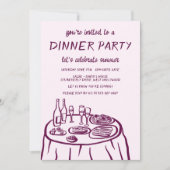 Invitation Balcon de dîner fantaisiste personnalisé dessiné à (Devant)