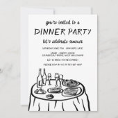 Invitation Balcon de dîner fantaisiste personnalisé dessiné à (Devant)