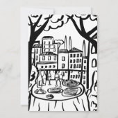 Invitation Balcon de dîner fantaisiste personnalisé dessiné à (Dos)