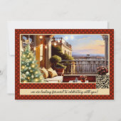 Invitation Balcon italien confortable Dîner de Noël (Dos)