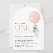 Invitation Balcon rose, Eucalyptus, Verdure, Premier Annivers (Devant)