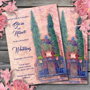 Invitation Balcon rustique et Mariage mexicain Plante