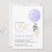Invitation Balcon Violet, Verdure, Feuillage, Premier Anniver (Devant)