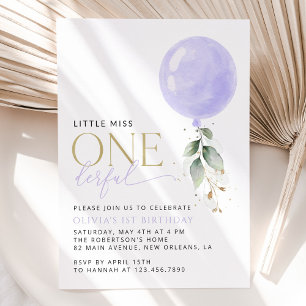Invitation Balcon Violet, Verdure, Feuillage, Premier Anniver