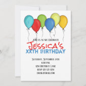 Invitation Balcons d'anniversaire Confetti Party Moderne (Devant)