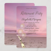 Invitation Balcons De Sable De Plage Couché De Soleil, Retrai (Devant / Derrière)