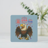 Invitation Bald Eagle avec Fireworks - USA 250 ans 1776-2026 (Debout devant)