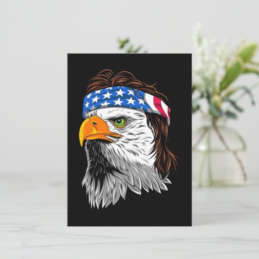 Invitation Bald Eagle Mullet USA (Debout devant)