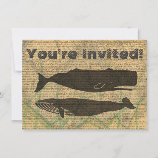 Invitation Baleine antique Vie marine (Devant)