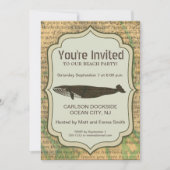 Invitation Baleine antique Vie marine (Devant)