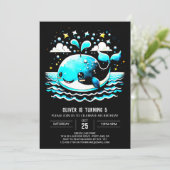 Invitation Baleine aquatique sous la mer Anniversaire (Debout devant)