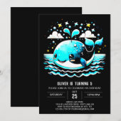 Invitation Baleine aquatique sous la mer Anniversaire (Devant / Derrière)