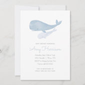 Invitation Baleine aquatique sous le Baby shower marin (Devant)