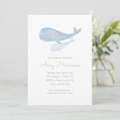 Invitation Baleine aquatique sous le Baby shower marin (Debout devant)