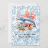 Invitation Baleine Bleue Coral Reef Bubbles Baby shower garço (Dos)