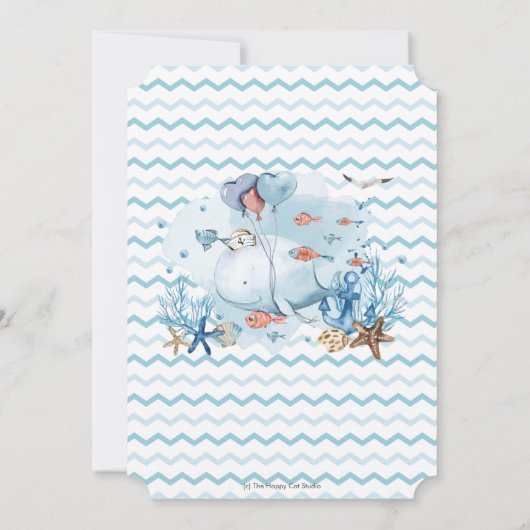 Invitation Baleine Bleue Nautique Ahoy C'est un Baby shower g (Dos)