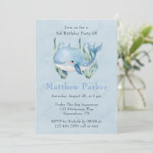Invitation Baleine Bleue Sous La Mer Boy Anniversaire (Debout devant)