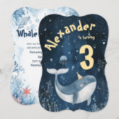 Invitation Baleine d'un Anniversaire de enfant de l'océan (Devant / Derrière)