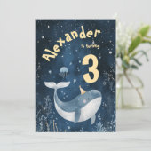 Invitation Baleine d'un Anniversaire de enfant de l'océan (Debout devant)