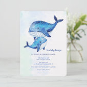 Invitation Baleine d'un Baby shower temporel (Debout devant)