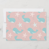 Invitation Baleine d'un bon temps fille rose 1er anniversaire (Dos)