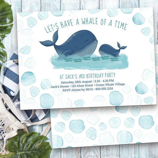 Invitation Baleine d'un temps heureux Baleines océaniques gar