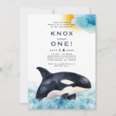 Invitation Baleine d'une fête Anniversaire de enfant de bon t (Devant)