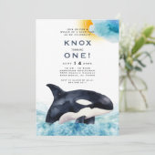 Invitation Baleine d'une fête Anniversaire de enfant de bon t (Debout devant)