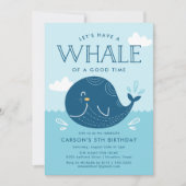 Invitation Baleine d'une fête d'anniversaire (Devant)