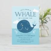 Invitation Baleine d'une fête d'anniversaire (Debout devant)