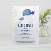 Invitation Baleine marine sous le Baby shower marin (Debout devant)