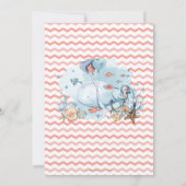 Invitation Baleine mignonne sous le Baby shower des filles de (Dos)